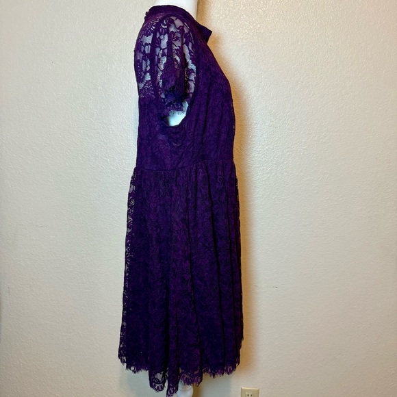Torrid Deep Purple High Neck Lace Skater Party Dress Size 18 - Picture 11 of 16